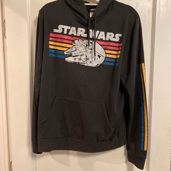 Retro Star Wars Millennium Falcon disney Hoodie Black Medium - Picture 2 of 5